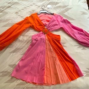 Staud Pink Coral Orange Minidress - UNWORN!! NWT